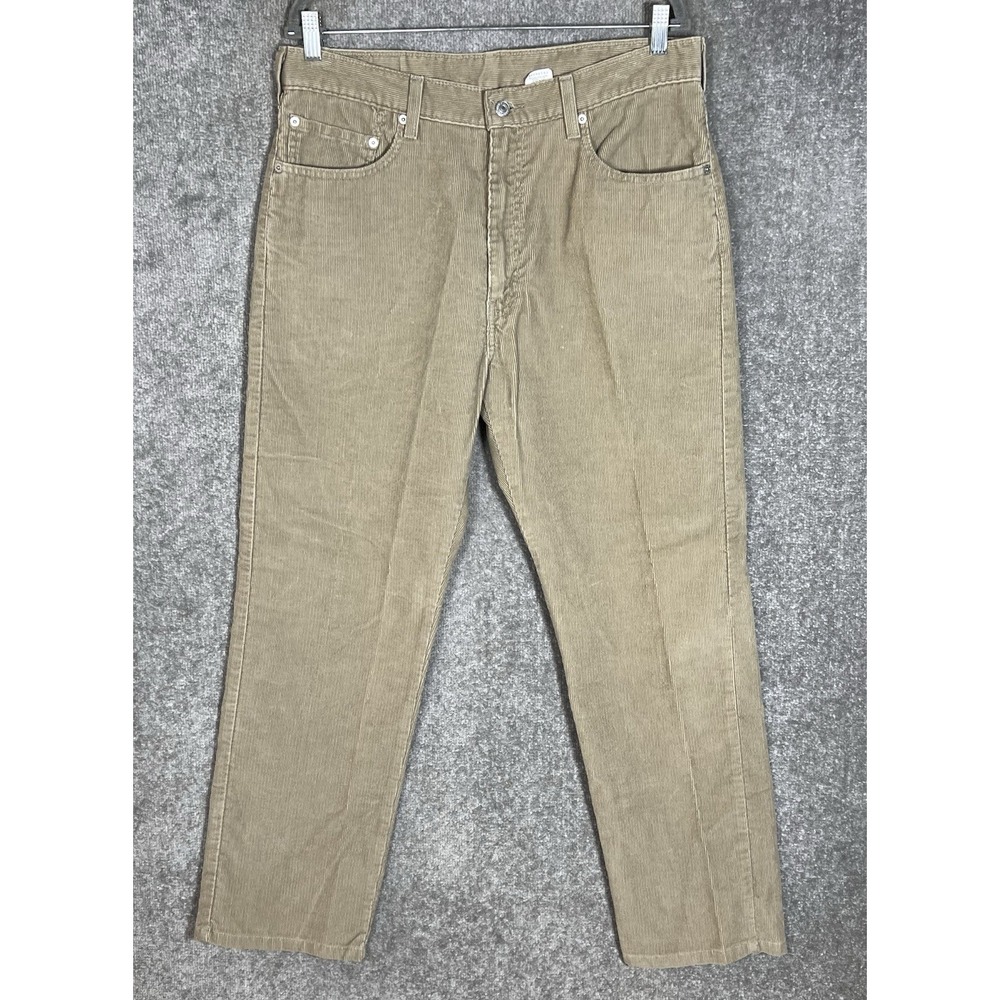 Levis 505 Corduroy Jeans Mens Size 36x32 Tan 5 Pocket Straight Loose Y2K 2001